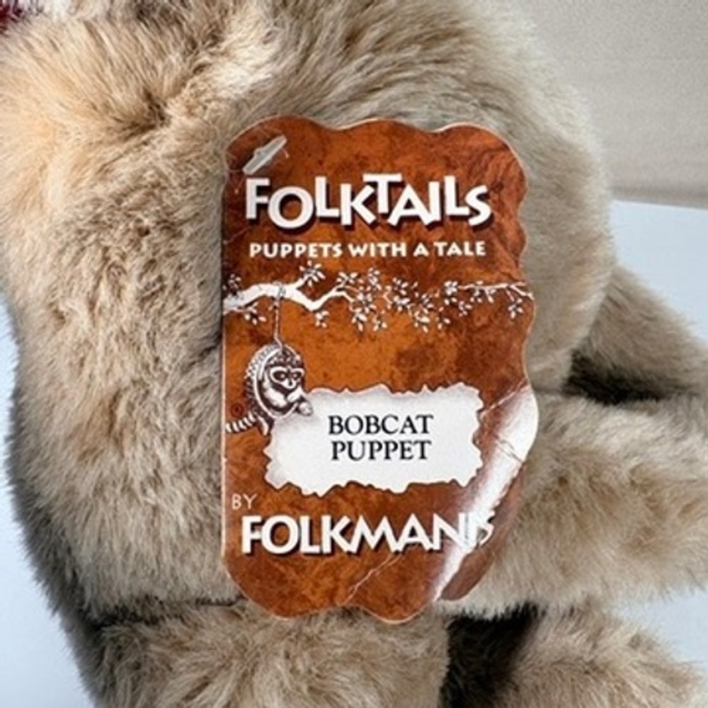 Folkmanis BOBCAT Full Bodied Hand Puppet Folktails 15" Plush Puppet - Picture 5 of 9